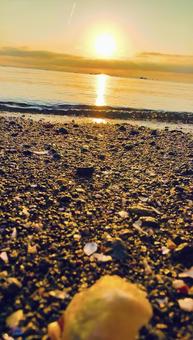 海岸からの朝日 海岸からの朝日の写真