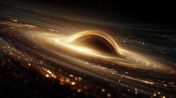光に包まれたブラックホールの幻想的な姿 光に包まれたブラックホールの幻想的な姿の写真