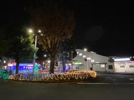 Illuminations in front of Higashi-Fushimi Station Illuminations in front of Higashi-Fushimi Station