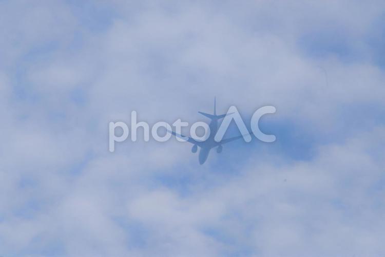 あおぞらと飛行機 空,自然,風景の写真素材
