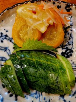 漬け物 漬け物 漬け物,かりもり,ズッキーニの写真素材