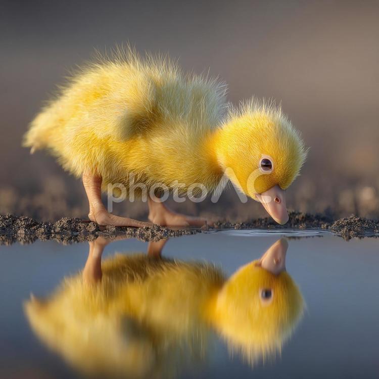 可愛らしい黄色いアヒルの赤ちゃん アヒル,ひよこ,鳥の写真素材