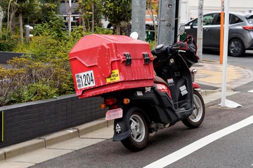 郵便バイク２ 郵便バイク,郵便,郵便配達の写真素材