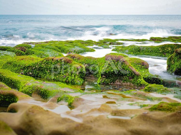 台湾-新北（石門_老梅沙灘_北岸） 海外,台湾,新北の写真素材