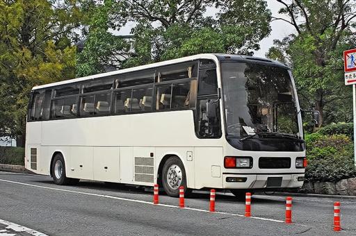 三菱ふそう　エアロクイーン　白 夜行バス,高速バス,旅行の写真素材