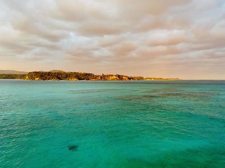 Photo, the scenery, sea, okinawa, 