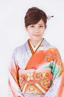 振袖を着た女性 晴れ着,成人の日,成人の写真素材