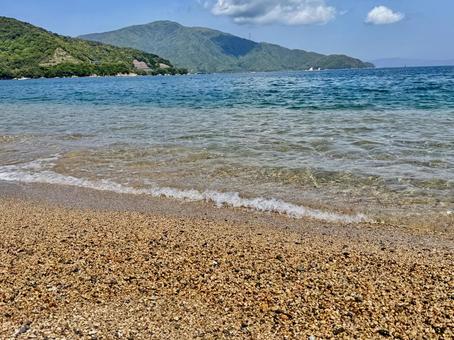 [横]海辺 夏,砂浜,海の写真素材