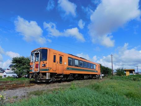 Photo, tsugaru railway, single line, train, 