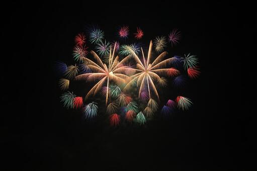 花火 花火 花火,夏,星形の写真素材