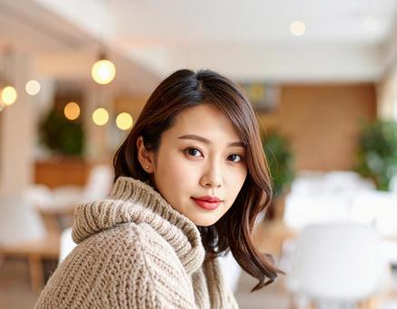 秋冬ファッション女性ポートレート 秋冬ファッション女性ポートレートの写真