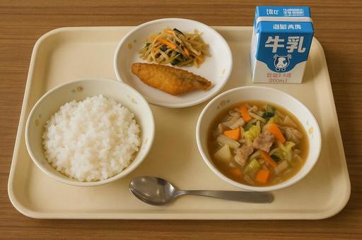 日本の学校給食 日本の学校給食の写真