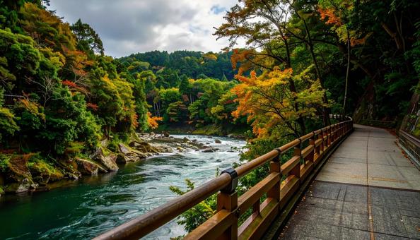 川にかかる橋の欄干 川にかかる橋の欄干の写真