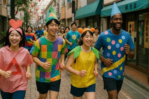 色鮮やかな仮装ランニング 色鮮やかな仮装ランニングの写真