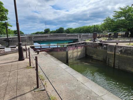 中島閘門01 中島閘門,富山市,史跡の写真素材