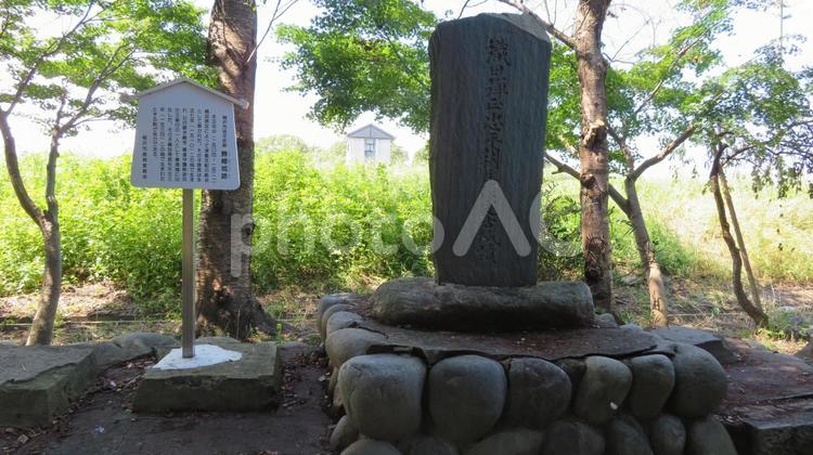 勝幡城　勝幡城跡の石碑　愛知県稲沢市 勝幡城,織田信長,誕生地の写真素材