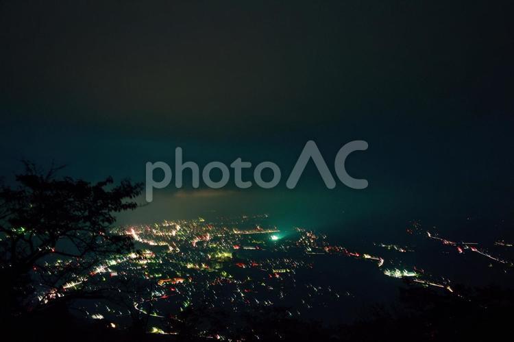 山の上から！ 秩父,夜景,夜の写真素材