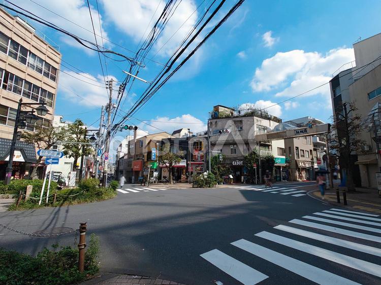 仲宿と王子新道の交差点 交差点,仲宿商店街,王子新道の写真素材