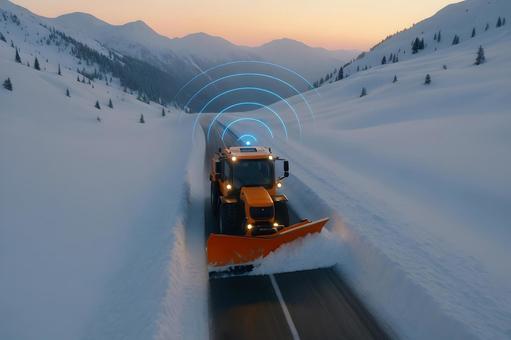 自動除雪車稼働 自動除雪車稼働の写真