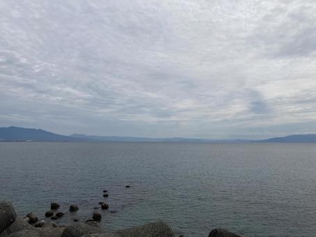 駿河湾と伊豆半島 駿河湾と伊豆半島 空,雲,海の写真素材