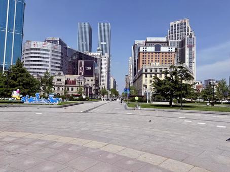 瀋陽にあるビル群の一部 瀋陽,ビル,海外の写真素材