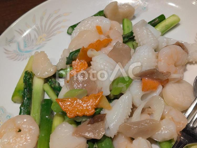 海鮮の炒め物 中華料理,中国料理,炒め物の写真素材