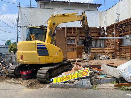家屋解体工事3 家屋解体工事,解体,工事の写真素材