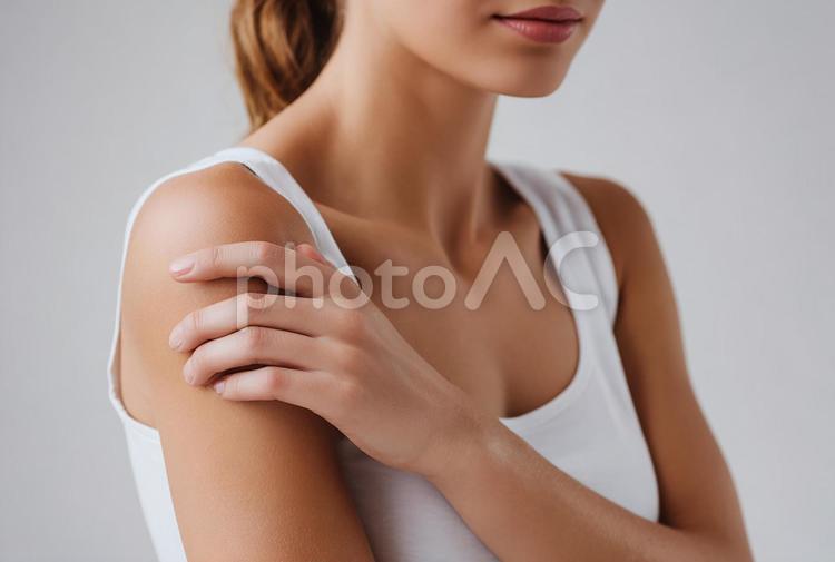 スキンケア後の美しい肌 女性,手,腕の写真素材