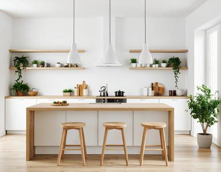 シンプルモダンの美しいキッチンの写真