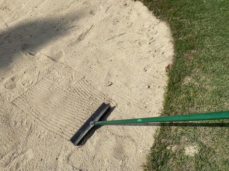 Photo, bunker, rake, normalize, 