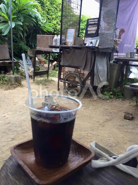 ひばりやさんカフェ カフェ,露店,沖縄の写真素材