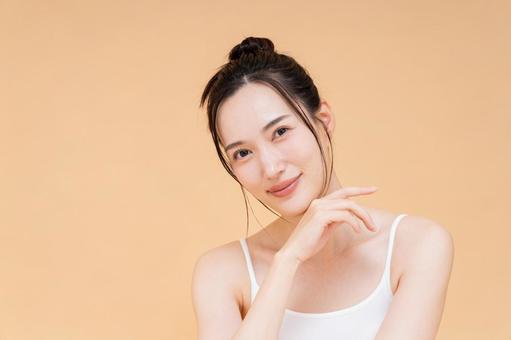 若い女性のビューティ 若い女性のビューティ スキンケア,女性,肌の写真素材