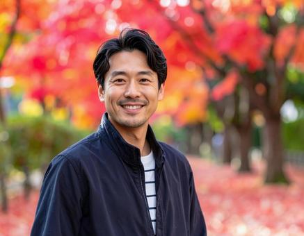 秋・紅葉・30代男性 秋・紅葉・30代男性の写真
