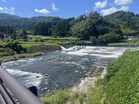 岐阜県の川 岐阜県の川 山,自然,絶景の写真素材