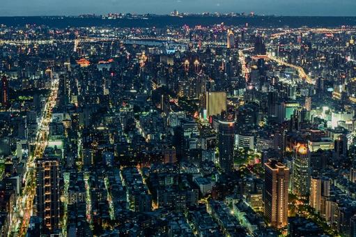 台湾・台北101から市内(西側)の夜景 台湾・台北101から市内(西側)の夜景 台湾,台北,台北101の写真素材
