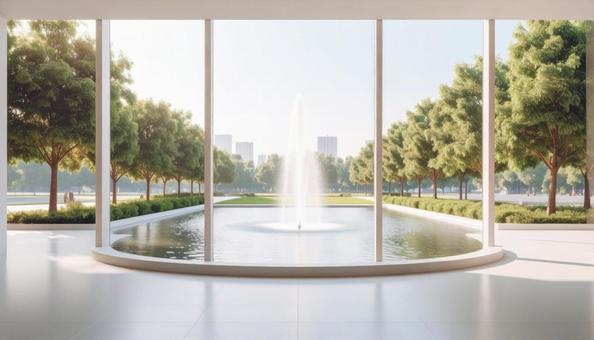 美しい噴水のある風景の写真