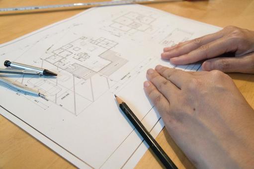 新築注文住宅の間取図を作成中 新築注文住宅の間取図を作成中の写真