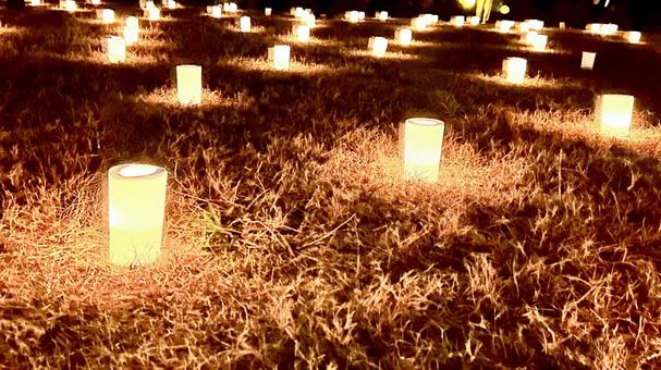 月見とランタンの夕べ 夜,きれい,幻想的の写真素材