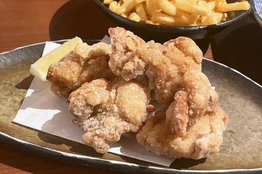 から揚げ から揚げ から揚げ,鶏肉,肉の写真素材