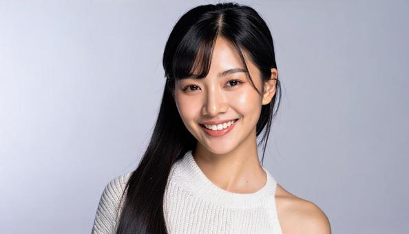 カットモデル笑顔の女性 カットモデル笑顔の女性の写真
