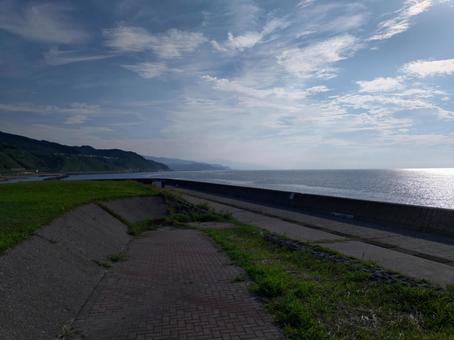 夕方前の道の駅うみてらす名立の写真