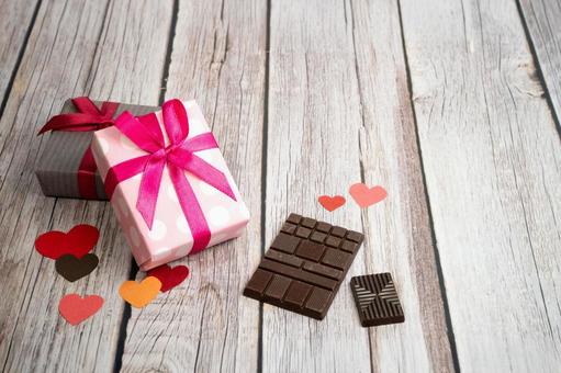 バレンタインデザイン　箱・ハート・チョコ バレンタイン,2月14日,プレゼントの写真素材
