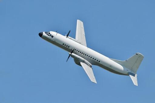 飛行機　YS-11 旅客機,航空機,エンジンの写真素材