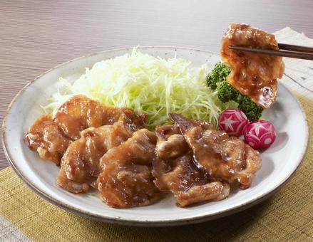 豚生姜焼き 豚生姜焼き 豚の生姜焼き,はしあげ,豚のしょうが焼きの写真素材