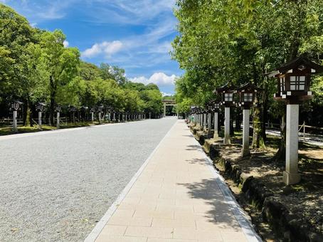 Photo, kashihara shrine, kashihara city, nara prefecture, a shrine, 