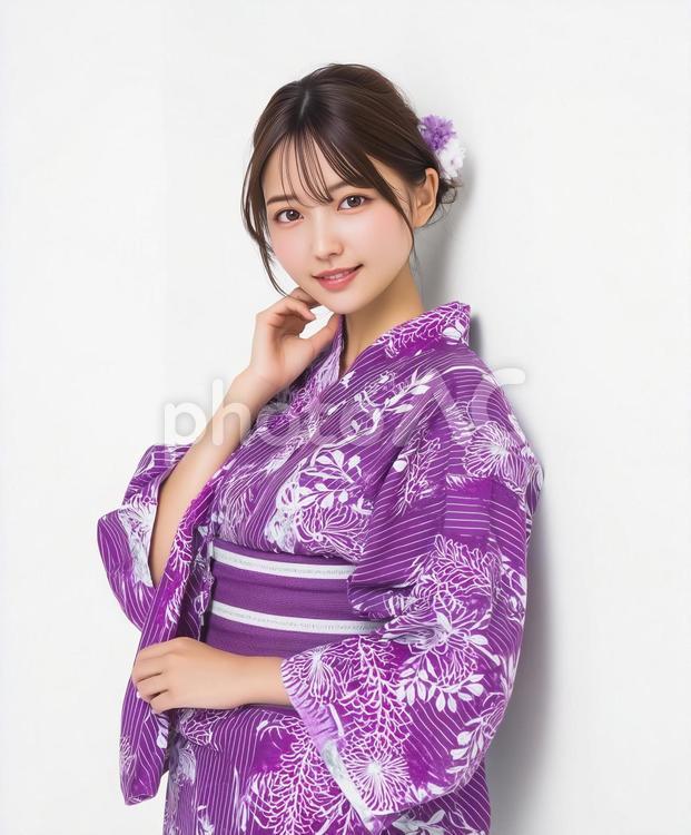 鮮やかな浴衣を着た日本人女性 女性,日本人,20代の写真素材
