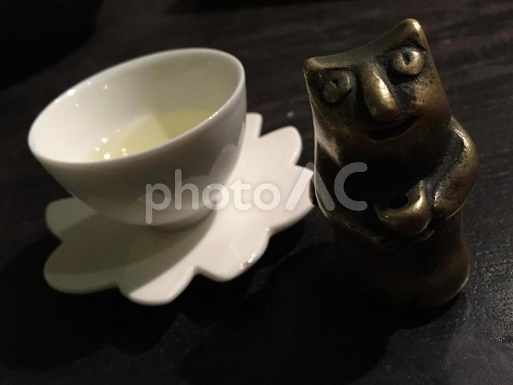 お茶と置物 お茶,お茶屋さん,のんびりの写真素材