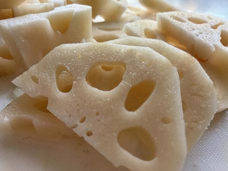 切った蓮根のクローズアップ 料理,蓮根,野菜の写真素材