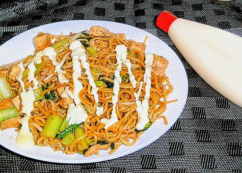 焼きそばとマヨネーズ 焼きそばとマヨネーズ 焼きそば,麺類,マヨネーズの写真素材