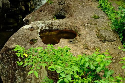 ハート池 ハート,磊々峡,岩肌の写真素材